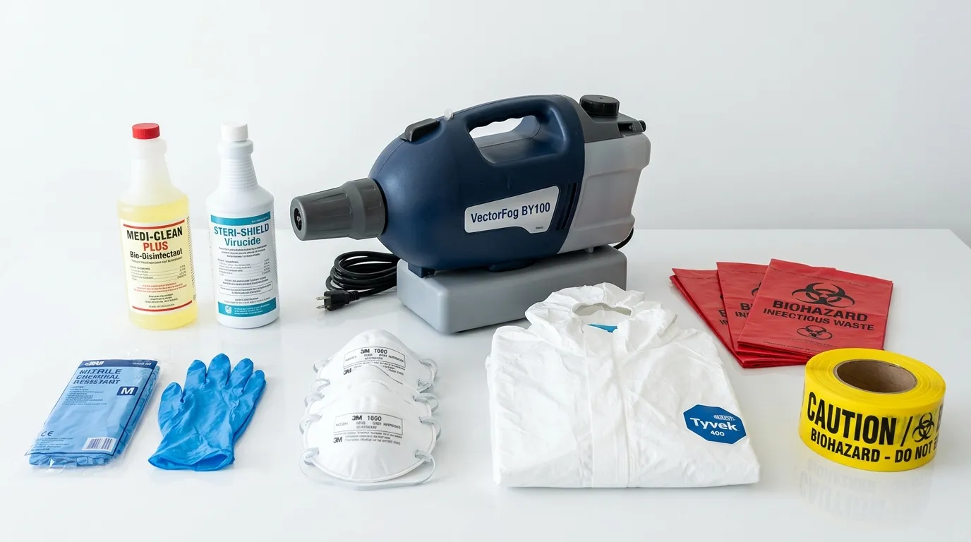 Professional biohazard remediation crew working in Lockhart